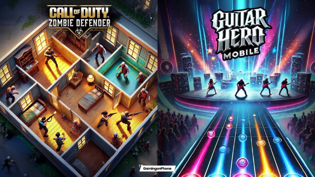 Activision advertisements for Zombie Defender and Guitar Hero
