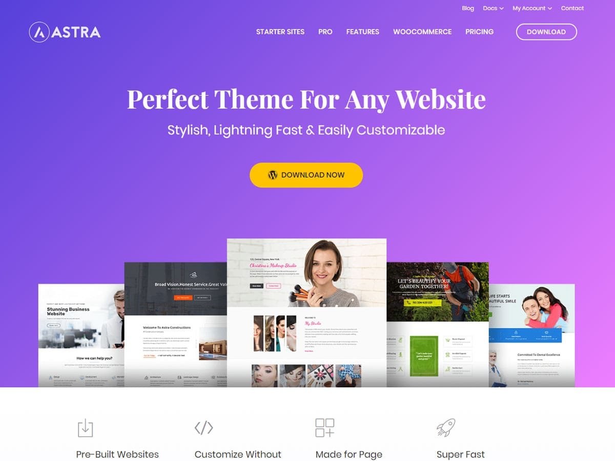 Best Multipurpose free WordPress Theme: Astra