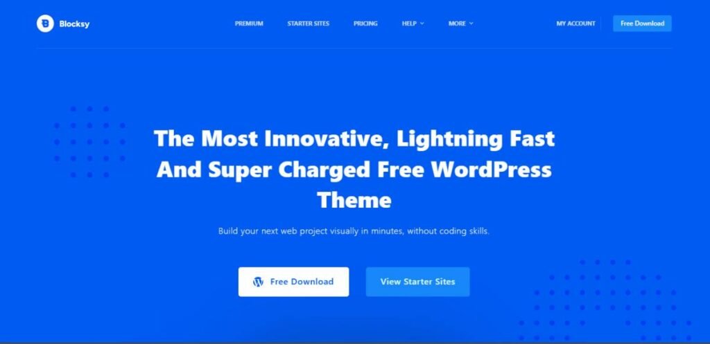 Free Simple WordPress theme: Blocksy