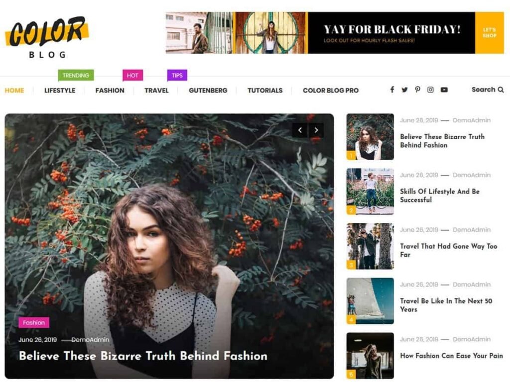 Color Blog WordPress Theme