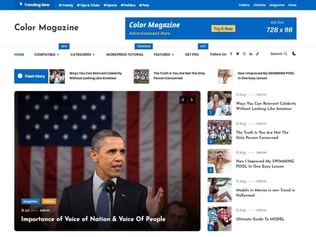 Free WordPress Theme: Color Magazine