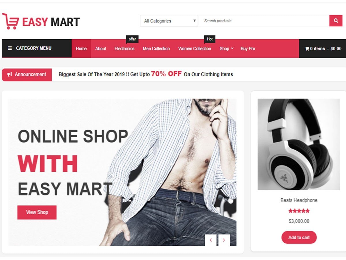 Free WordPress Theme: Easy-Mart