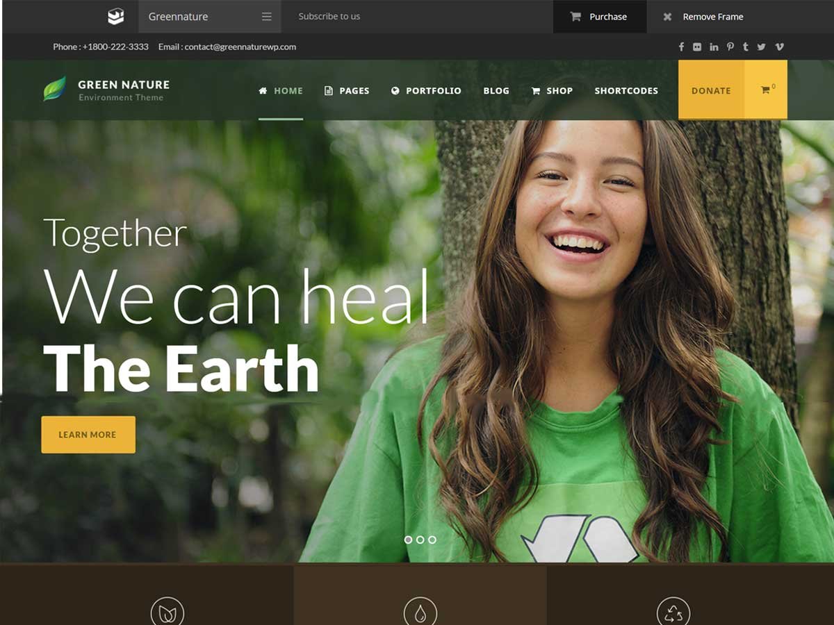 Best WordPress Themes for Non-profit Organization: Green-Nature