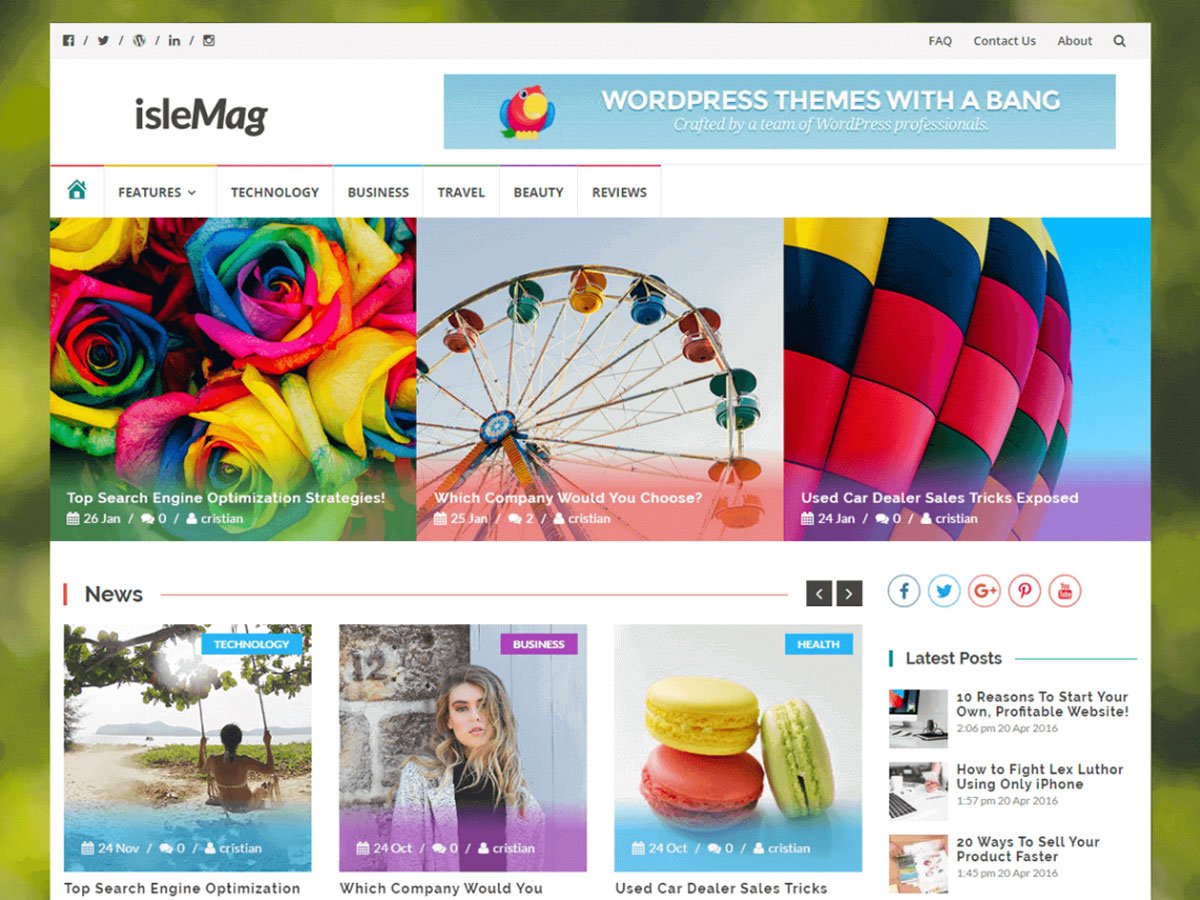 Best Free Responsive WordPress Magazine Themes : Islemag