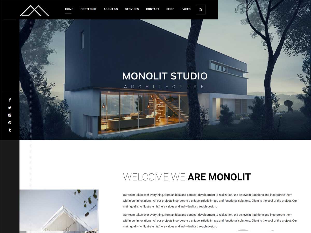 Monolit: best WordPress themes for architecture