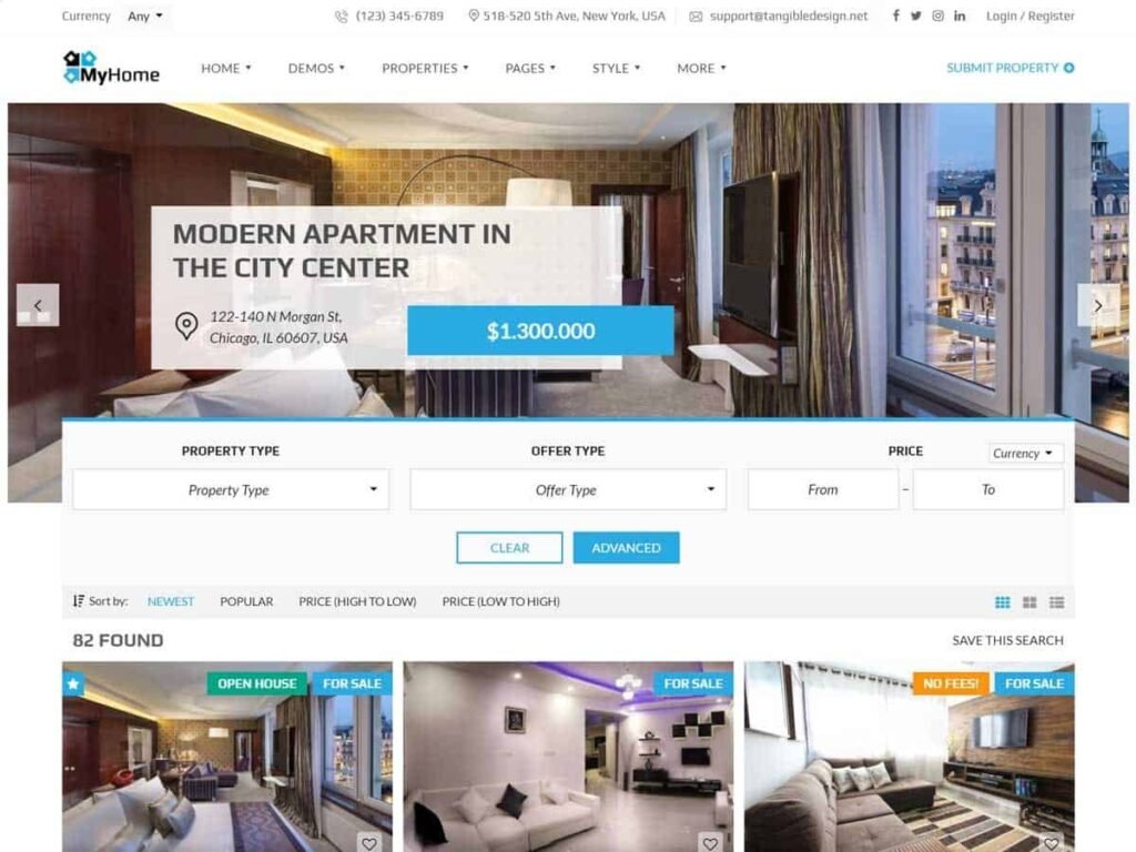 Best realstate WordPress Themes: MyHome