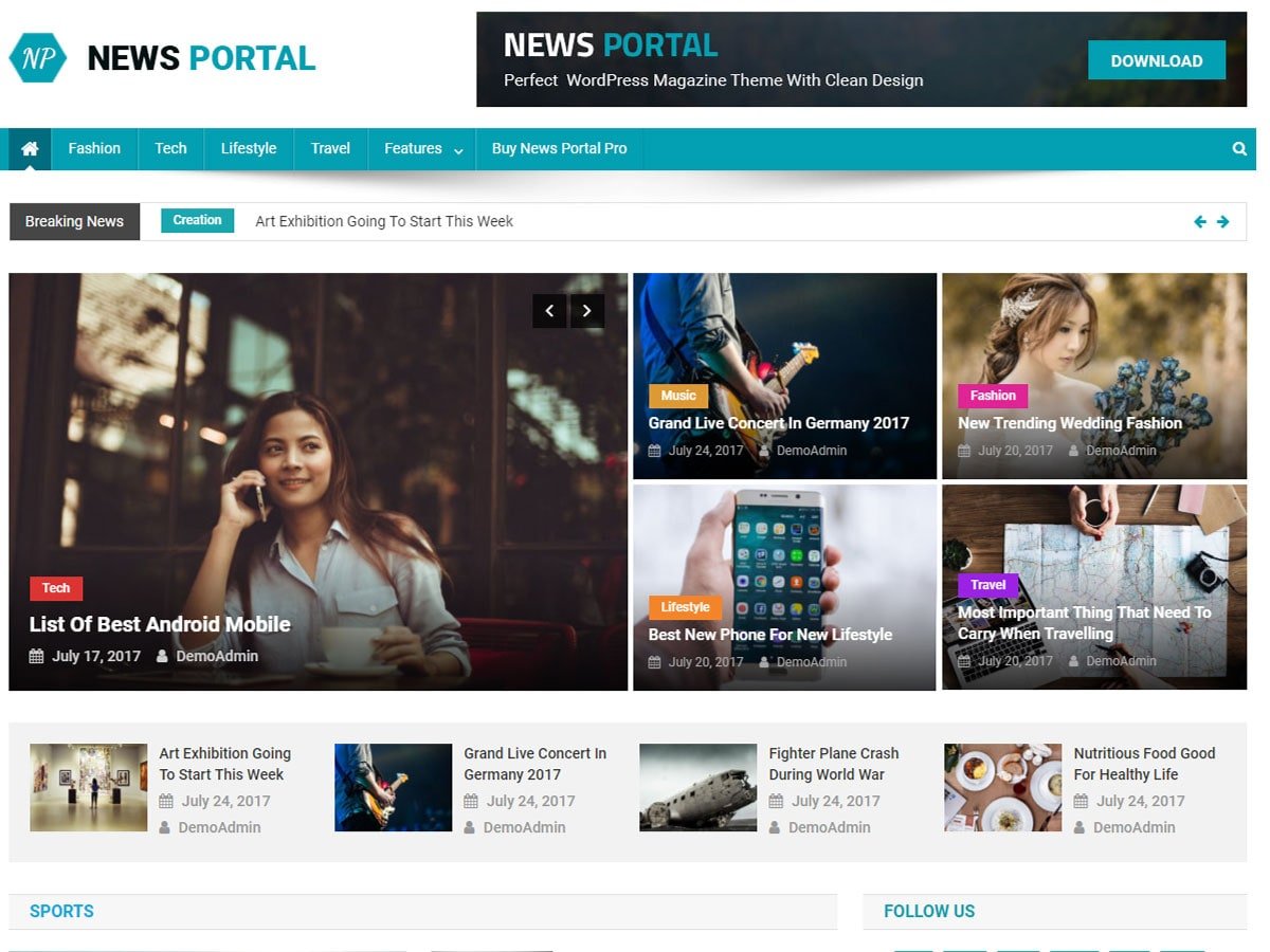 Best Free News WordPress Theme: News_Portal_Theme