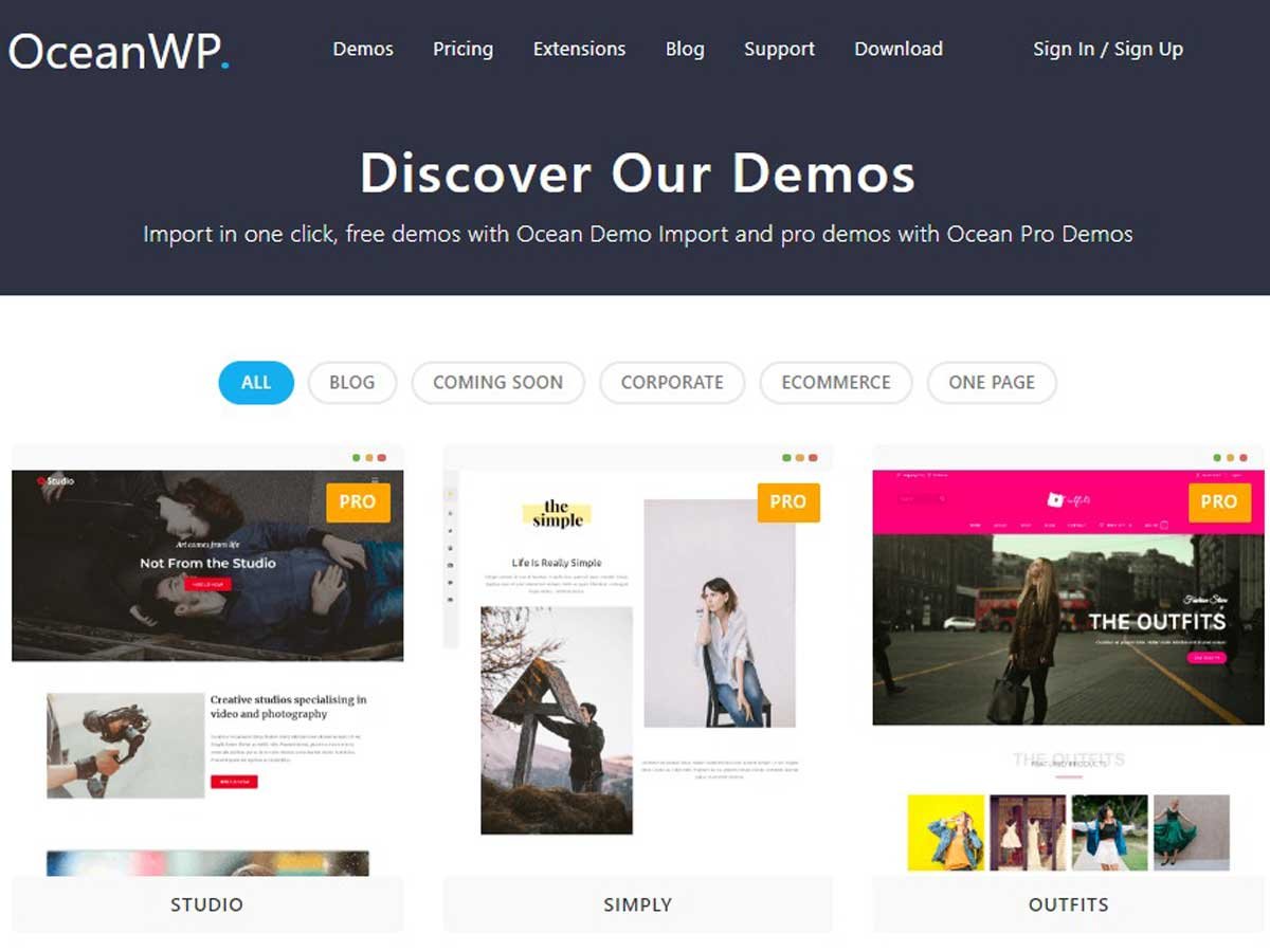 Free Fastest WordPress Themes: OceanWP