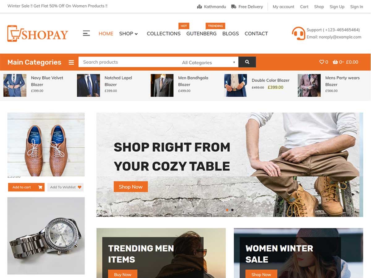 shopay - best free ecommerce wordpress themes