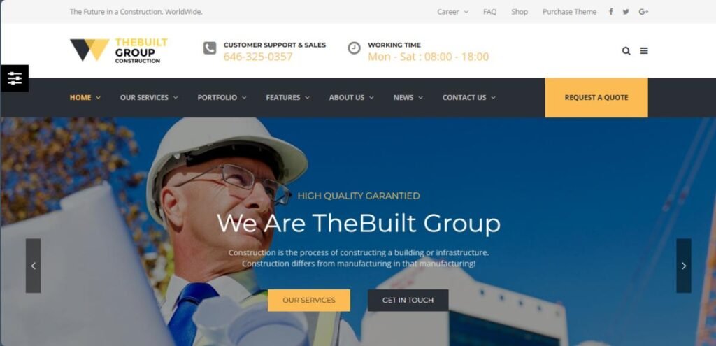 Architectural WordPress Theme: TheBuilt 