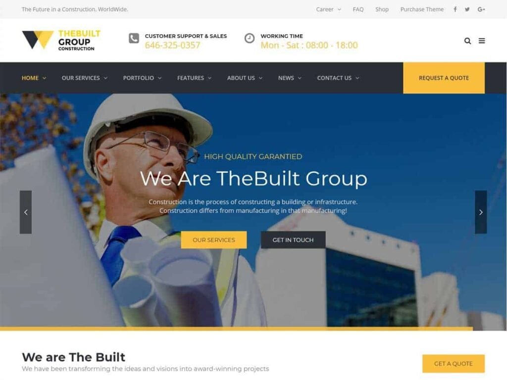 The Built Construction theme