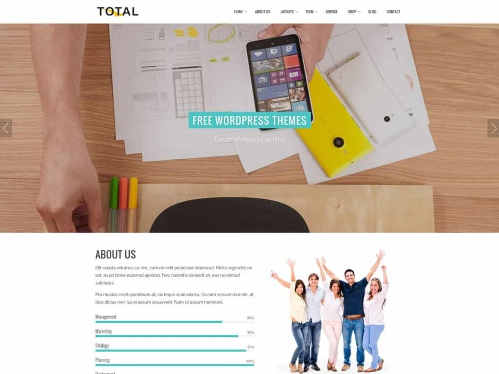 Total: Multilingual WordPress theme