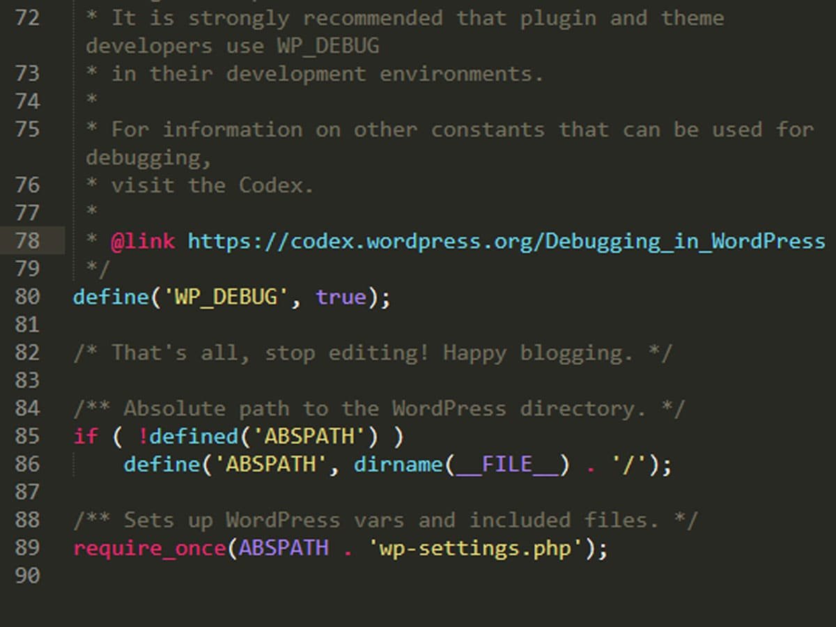 Turn on WordPress Debugging