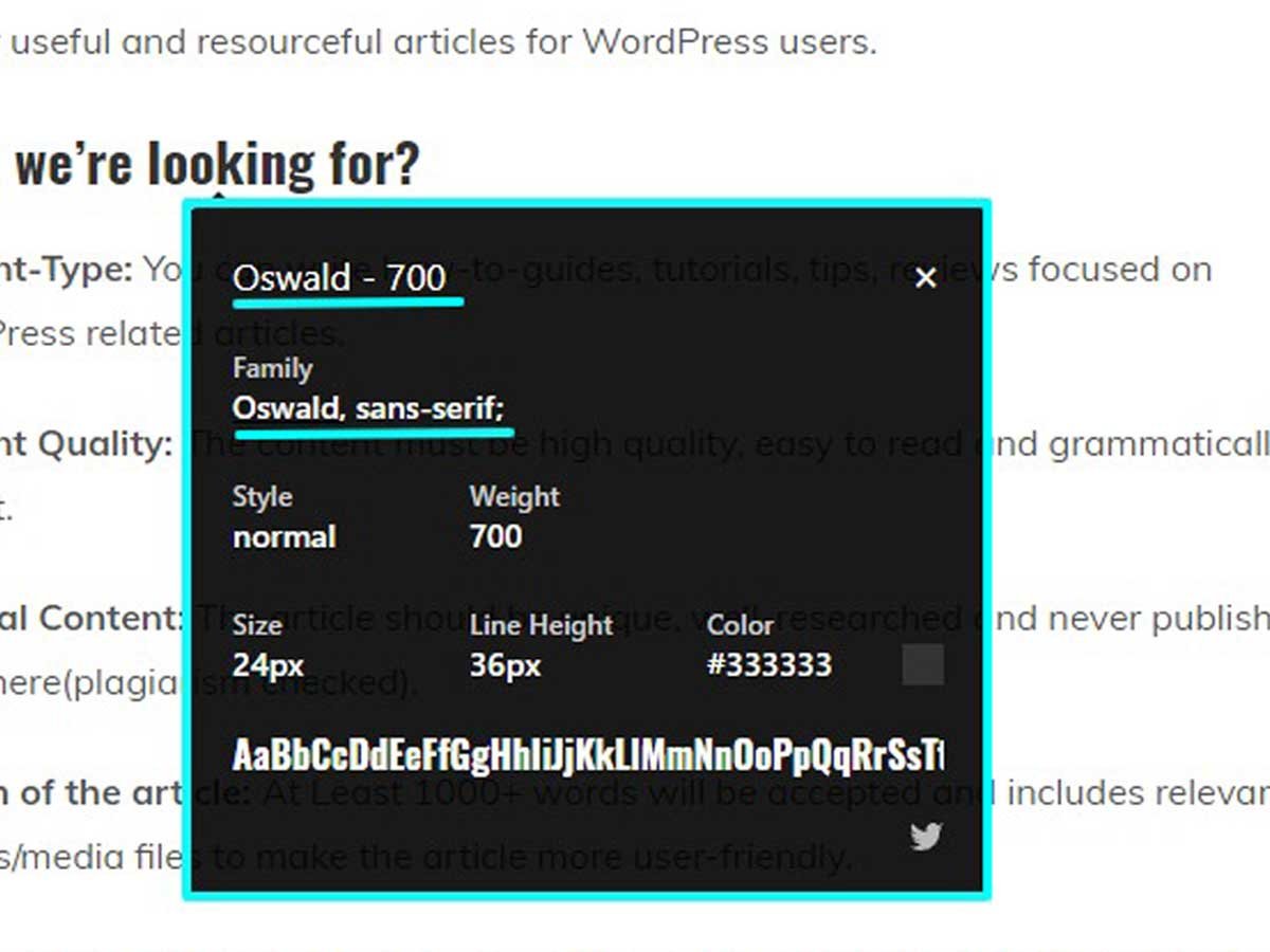 What Fonts (best crome extension for WordPress)