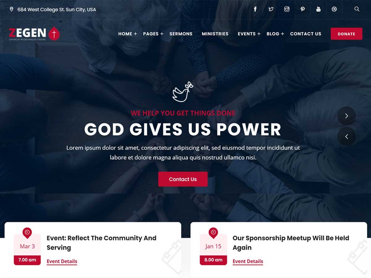 Best WordPress Themes for Non-profit Organization: Zegen