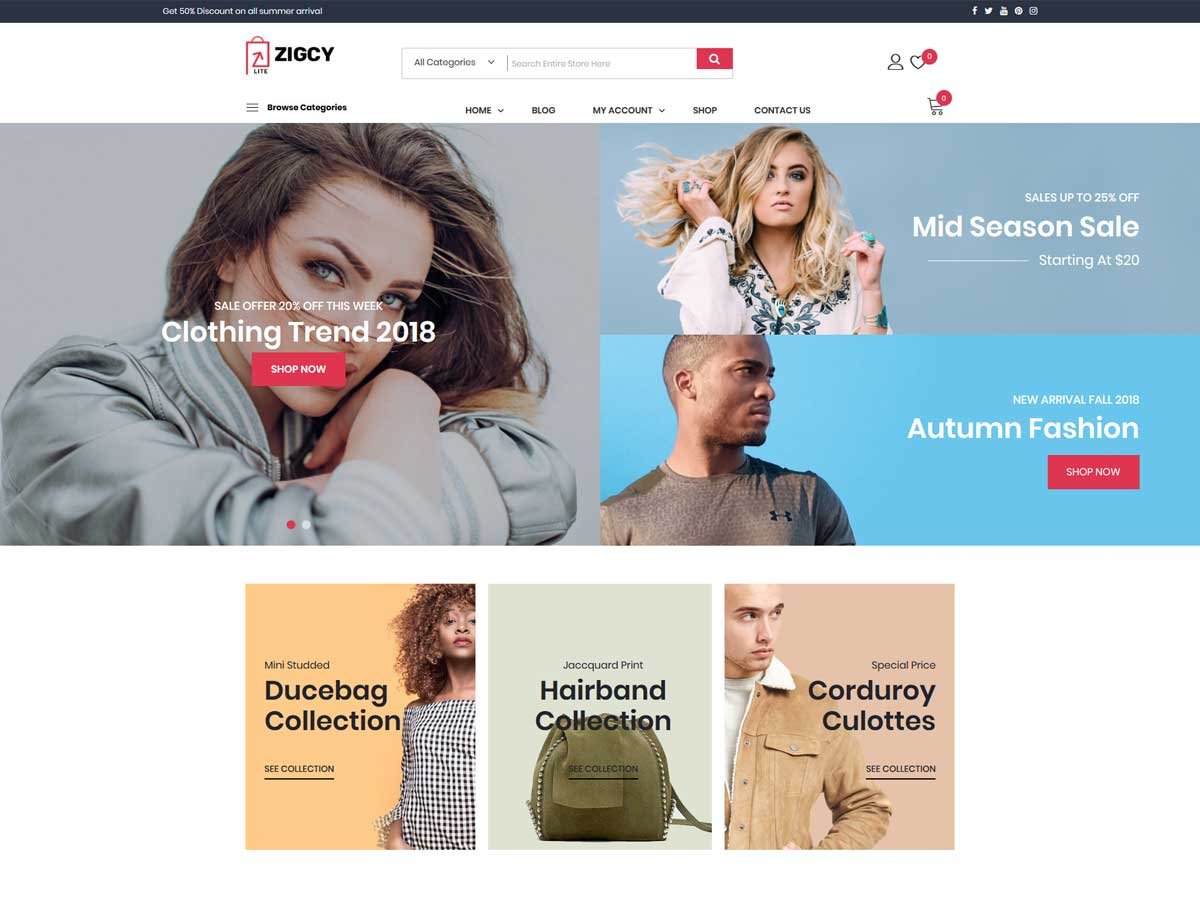 Zigcy-Lite Great ecommerce theme for businesses