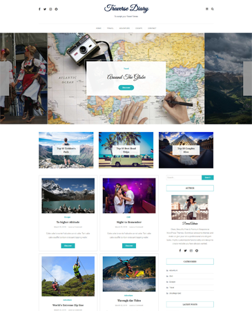 Traverse diary: Free blog worpdress theme