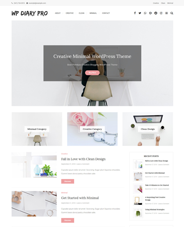 Creative Blogging WordPress Theme: WP Diary Pro