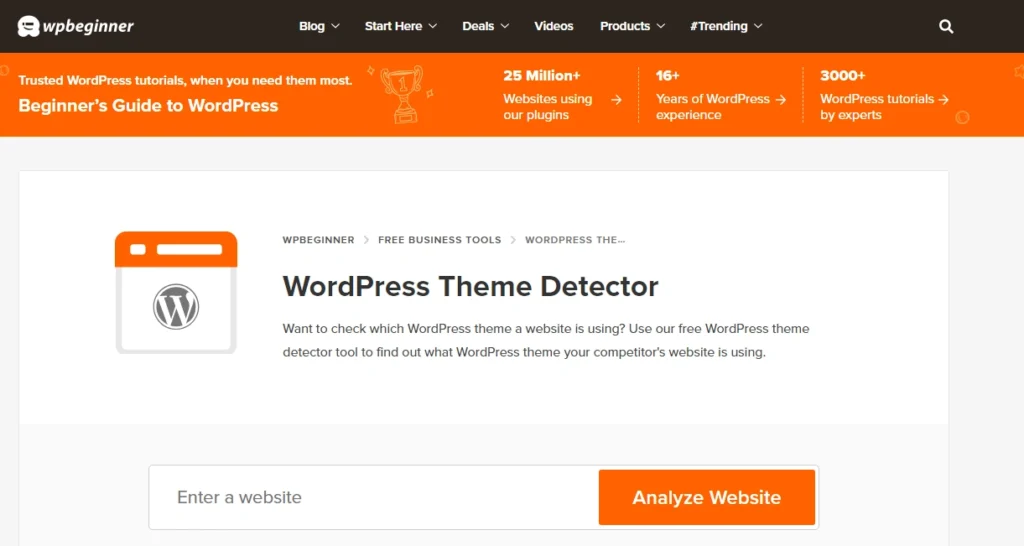 WordPress Theme Detector- WPBeginner